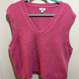 J. Crew Factory V-Neck Sweater Vest in Pink